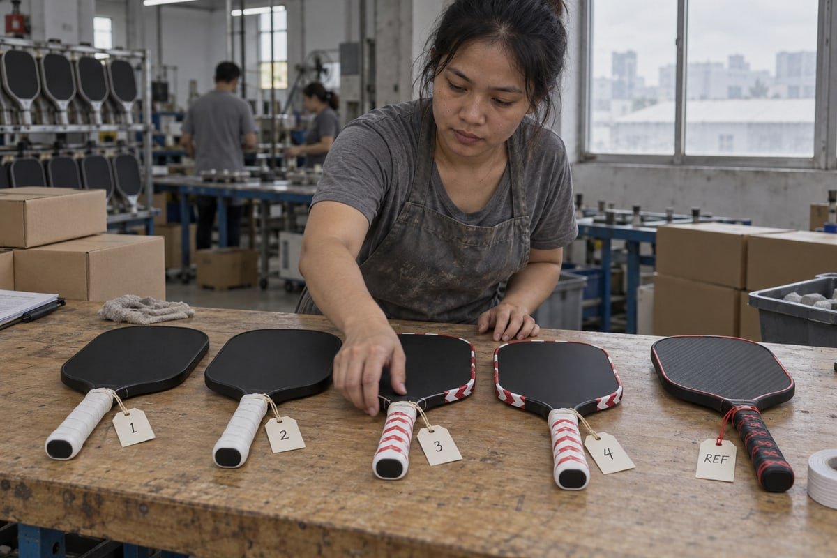How many sample paddles to request before placing a bulk pickleball paddle order (ID#2)