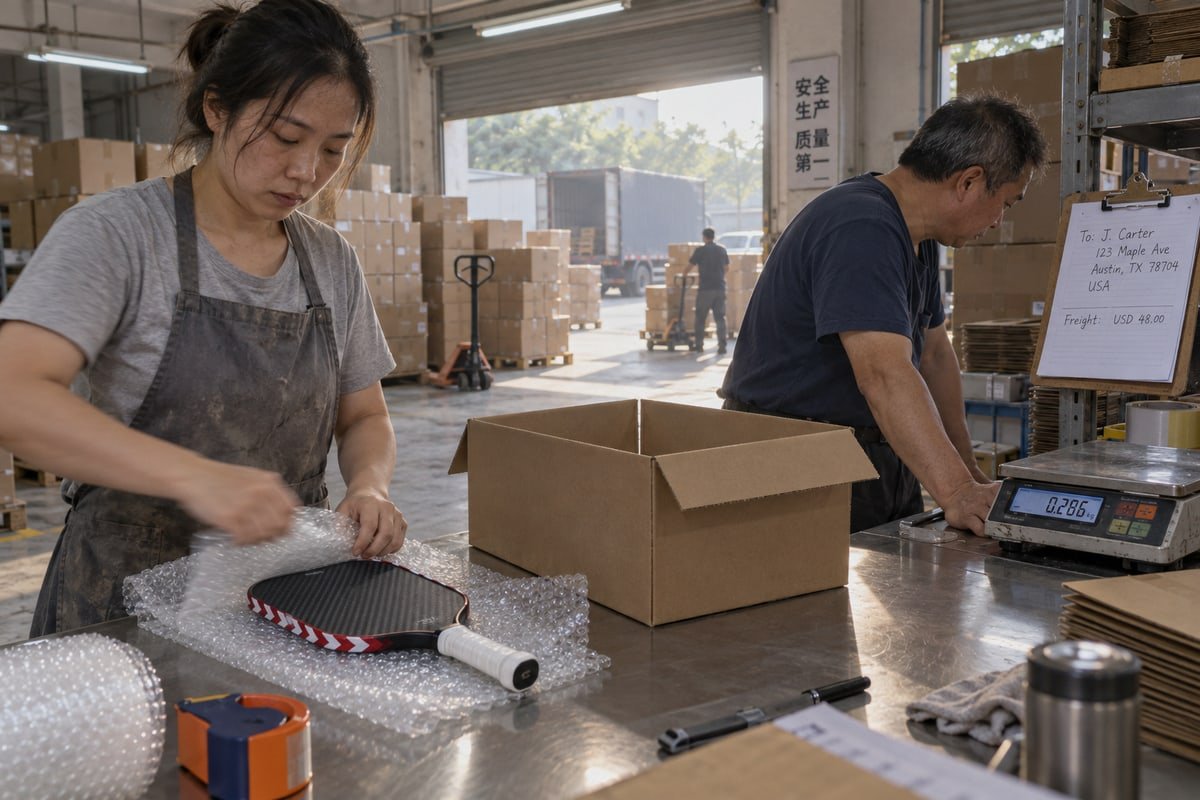 Who pays sample fees and shipping for custom pickleball paddles from China (ID#1)